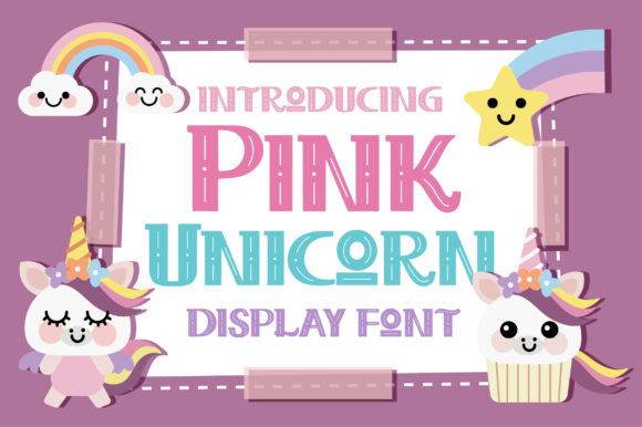 Pink Unicorn Display Font for Digital Design